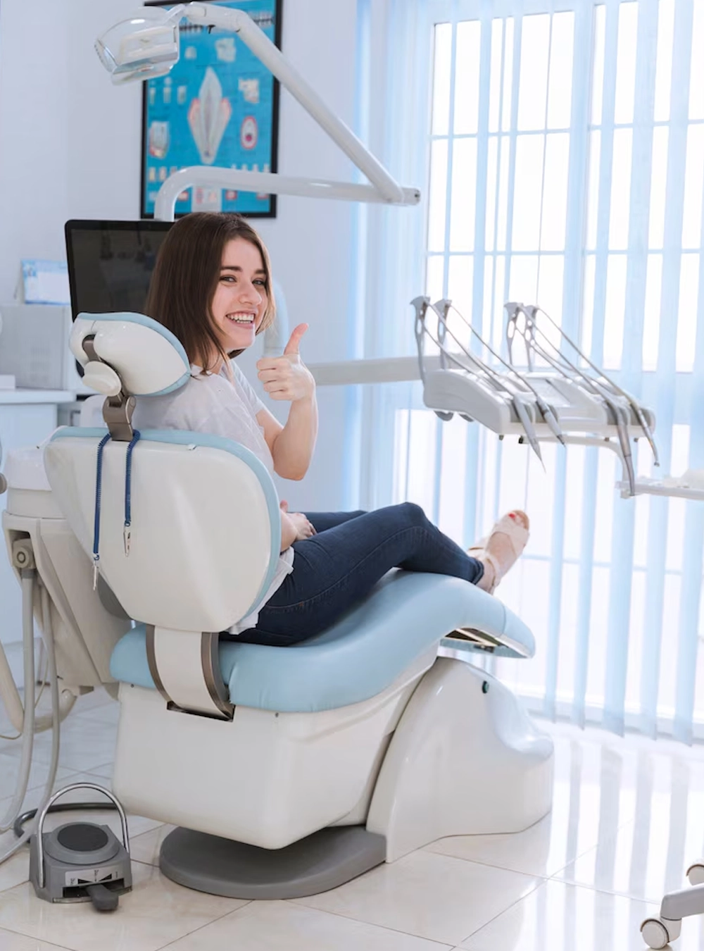 Patient smiling after dental treatment